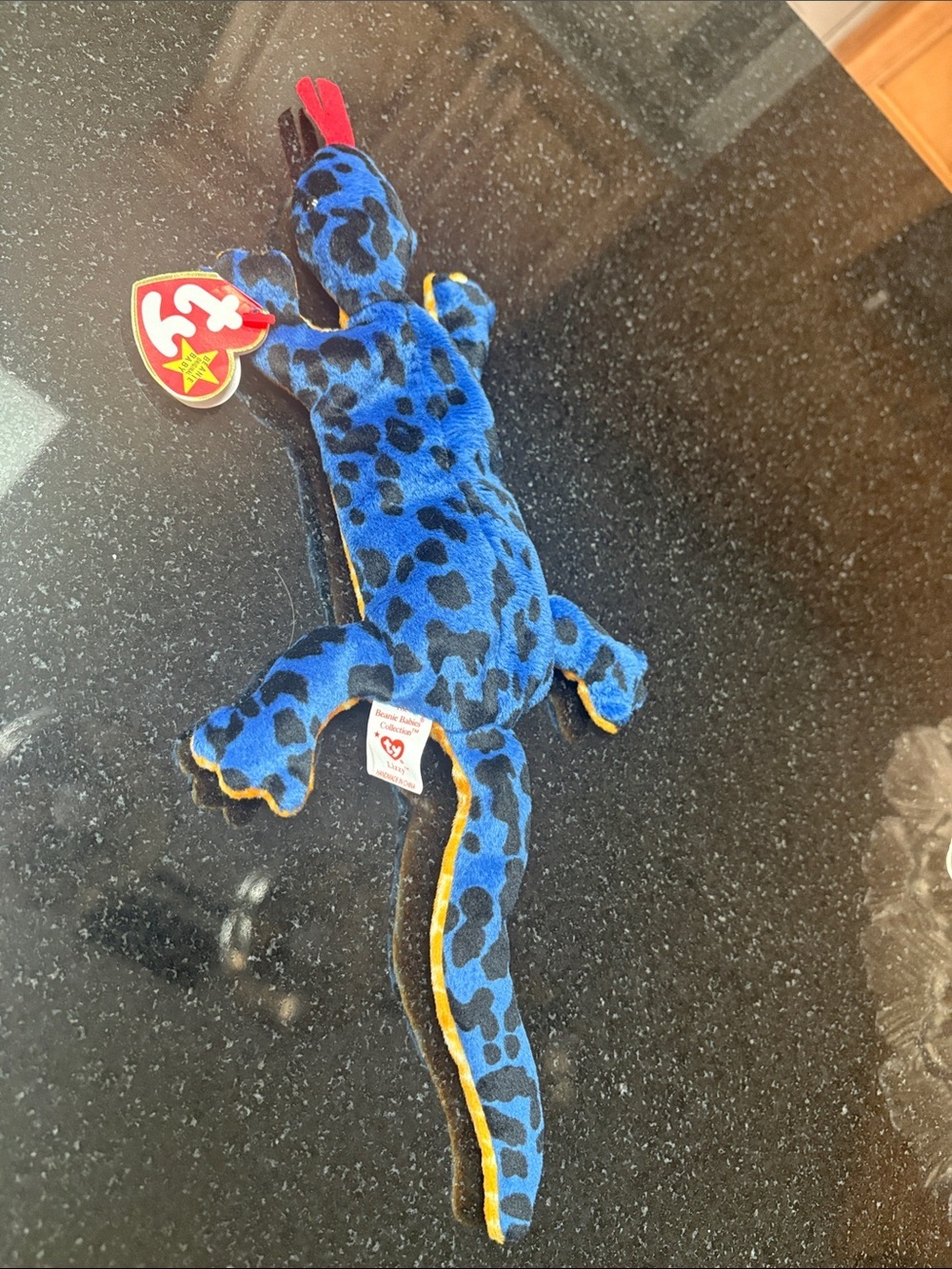 Ty benie babies Lizzy Blue Leopard-Print Lizard 4033 5-11-95 RETIRED